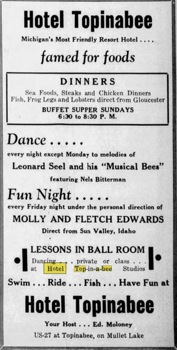 Hotel Top-In-A-Bee - Aug 1941 Ad (newer photo)